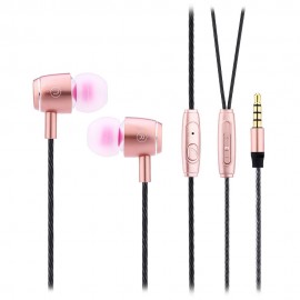 A8 IN-EAR SPORTS HEADSET VOICE CONTROL HEADPHONE EARPHONE STEREO MUSIC (LIGHT PINK)