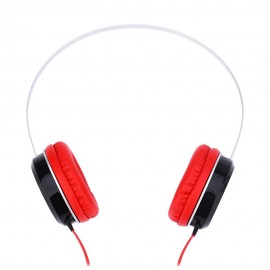 A50 MUSIC HEADPHONE EARPHONE STEREO MUSIC 3.5MM AUX LIGHT WEIGHT (RED)