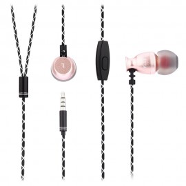 T - 006J 3.5MM HIFI IN-EAR EARPHONES MUSIC HEADPHONES (ROSE GOLD)
