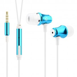 3.5MM PLUG SUPER BASS MUSIC IN-EAR STEREO DRIVE-BY-WIRE EARPHONES HEADPHONES (BLUE)