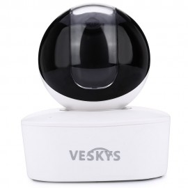 VESKYS 960P PAN TILT 1.3MP WIFI NETWORK IP CAMERA 90 DEGREE FOV NIGHT VISION IR-CUT (WHITE