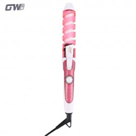 TRAVEL USEFUL SALON SPIRAL CERAMIC CURLING IRON HAIR CURLER (PINK)