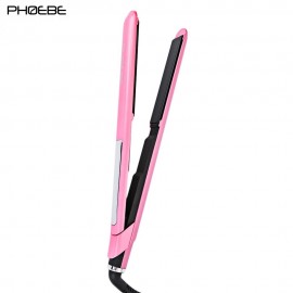 PROFESSIONAL LCD DISPLAY TEMPERATURE ADJUSTABLE HAIR STRAIGHTENER (PINK,US PLUG)
