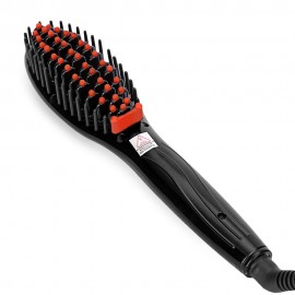 LCD DISPLAY ELECTRIC HEATING HAIR STRAIGHTENER COMB BRUSH (BLACK, EU PLUG)