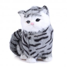 LOVELY SIMULATION CAT DOLL PLUSH TOY WITH SOUND BIRTHDAY CHRISTMAS GIFT FOR KIDS BABY (COL