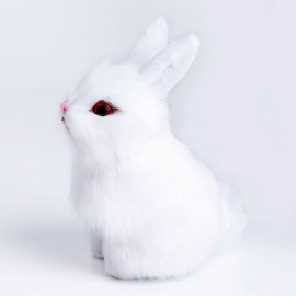 LOVELY MINI SIMULATION RABBIT DOLL PLUSH TOY BIRTHDAY CHRISTMAS GIFT FOR BABY (WHITE)