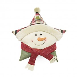 STUFFED CHRISTMAS SOFT PILLOW STAR SHAPE PLUSH DOLL TOY GIFT DECORATION (COLORMIX, SNOWMAN