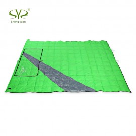 SPLICING FOLDABLE WATER RESISTANT ENVELOPE SLEEPING BAG FOR OUTDOOR TRAVEL CAMPING (GREEN)