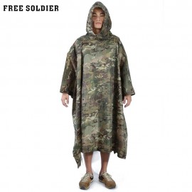 OUTDOOR CAMPING CAMOUFLAGE PACKABLE PONCHO RAINCOAT