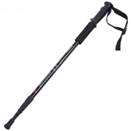 ALUMINUM ALLOY THREE SECTIONS ALPENSTOCK WITH STRAIGHT HANDLE (BLACK)