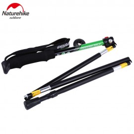 5 JOINT ULTRALIGHT FOLDING ALPENSTOCKS POLE CLIMBING STICK (BLACK AND GREEN)