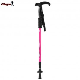ADJUSTABLE WALKING HIKING STICK TREKKING TRAIL POLES CANES (PINK)