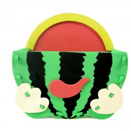 KID STEREOSCOPIC STICKER PEN CONTAINER HANDMADE STICKUP EDUCATIONAL TOY (GREEN, WATERMELON