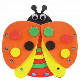 KID STEREOSCOPIC STICKER PEN CONTAINER HANDMADE STICKUP EDUCATIONAL TOY (ORANGE, LADYBIRD)