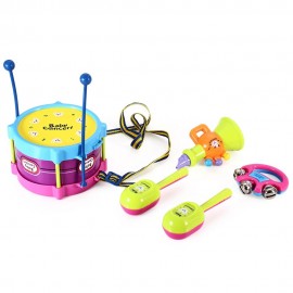 KIDS DRUM RATTLES MUSICAL GAME INSTRUMENT ASSEMBLY INTELLIGENCE DEVELOPMENT TOY SET (COLOR