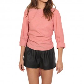WOMEN'S BACKLESS BOWKNOT BLOUSE TOP (PINK, SIZE S/M/L/XL)