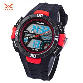 VILAM 09009 - 02 DUAL MOVT DIGITAL QUARTZ SPORTS WATCH CALENDAR ALARM CHRONOGRAPH DISPLAY 