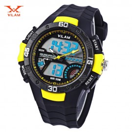 VILAM 09009 - 02 DUAL MOVT DIGITAL QUARTZ SPORTS WATCH CALENDAR ALARM CHRONOGRAPH DISPLAY 