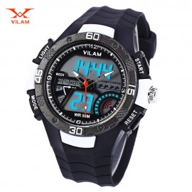 VILAM 09009 - 02 DUAL MOVT DIGITAL QUARTZ SPORTS WATCH CALENDAR ALARM CHRONOGRAPH DISPLAY 
