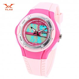 VILAM 14013S DUAL MOVT DIGITAL QUARTZ SPORTS WATCH CHRONOGRAPH DISPLAY (PINK)