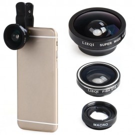 LQ - 003 MULTI-COATING GLASS 3-IN-1 FISHEYE MACRO 0.4X SUPER WIDE ANGLE LENS FOR SMARTPHON