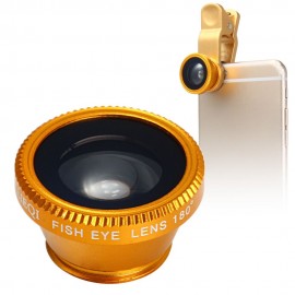 LQ - 180 UNIVERSAL 180 DEGREE CLIP-ON PHOTO FISHEYE LENS (GOLDEN)