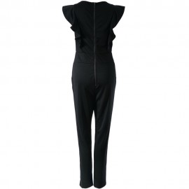 WOMEN'S FLOUNCE JUMPSUIT (BLACK, SIZE S/M/L)