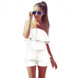 SUMMER SEXY TUBE TOP OFF-THE-SHOULDER ROMPER (WHITE, SIZE S/M/L/XL)