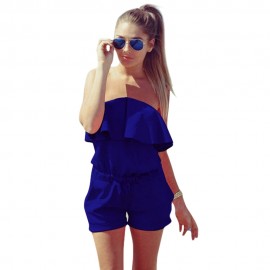 SUMMER SEXY TUBE TOP OFF-THE-SHOULDER ROMPER (DEEP BLUE, SIZE S/M/L/XL)