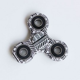 GRAPHIC PATTERN FOCUS TOY FIDGET HAND SPINNER (BLACK)