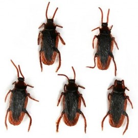 5 PCS/SET APRIL FOOL'S DAY TRICK ARTIFICIAL FAKE COCKROACH VENT BUGS ROACH TOY (DEEP BROWN