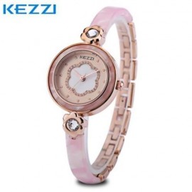 KEZZI KW - 1241 WOMEN QUARTZ WATCH ARTIFICIAL DIAMOND FLOWER PATTERN DIAL WRISTWATCH (LIGH