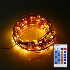 10M 100 LEDS COPPER DECORATIVE STRING LIGHT WITH REMOTE CONTROL (WARM WHITE LIGHT)