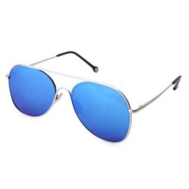 STYLISH FEMALE HOLLOW DESIGN COLOR COATED METAL FRAME SUNGLASSES (BLUE)