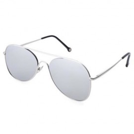 STYLISH FEMALE HOLLOW DESIGN COLOR COATED METAL FRAME SUNGLASSES (REFLECTIVE WHITE COLOR)