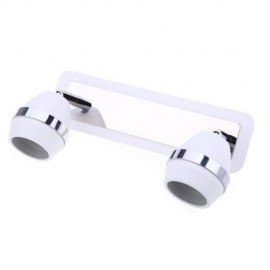 LIGHTME GU10 DOUBLE HEADS MIRROR LIGHT 360 DEGREE ROTATING BALL SHAPED LAMP (WHITE)