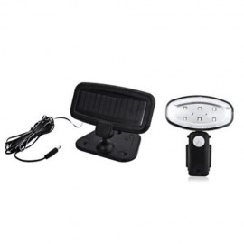 OUTDOOR 6-LED SOLAR POWERED WALL LIGHT PIR MOTION WATERPROOF SENSOR LAMP (BLACK)