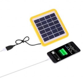 KKBOL 5V 1.8W LITHIUM-ION BATTERY SOLAR PANEL CHARGER WITH USB PORT FOR CELL PHONE (YELLOW