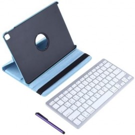 PU LEATHER SMART CASE WITH BLUETOOTH KEYBOARD AND TOUCH PEN FOR IPAD PRO 9.7 (WATER BLUE)