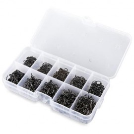 LEO 600PCS  EYELET BARB METAL ANGLING HOOK FISHING TACKLE (DEEP GRAY)