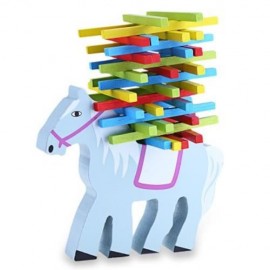 KIDS COLORFUL LOVELY CARTOON HORSE ANIMAL SHAPE BALANCE BEAM STACKING GAME INTELLIGENCE TO