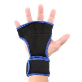 CYCLING SPORT WRIST SUPPORT HALF FINGER GLOVES (BLUE)
