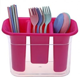 DRAIN DINNERWARE STORAGE BOX CREATIVE CANDY-COLOR DOUBLE PLASTIC CHOPSTICKS CAGE KITCHEN C