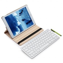 WIRELESS BLUETOOTH KEYBOARD STYLUS PEN 360 DEGREE ROTATING PU LEATHER SMART CASE COVER FOR