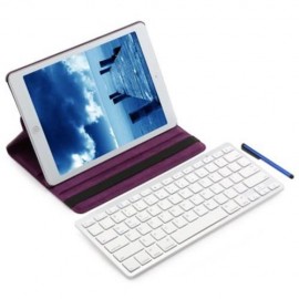 WIRELESS BLUETOOTH KEYBOARD STYLUS PEN 360 DEGREE ROTATING PU LEATHER SMART CASE COVER FOR