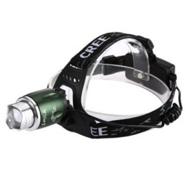 T6 DC 5V 30W 850LM 3 MODES LED DIMMER HEADLIGHT FLASHLIGHT (GREEN)