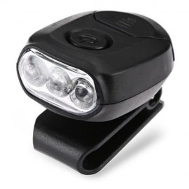 PORTABLE 1W 50LM 3 LEDS HAT LIGHT CLIP LAMP (BLACK)