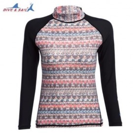 DIVE - SAIL LS - 607 SUN PROTECTION SHIRT RASHGUARD SWIM CLOTH WITH LONG SLEEVES (BLACK AN