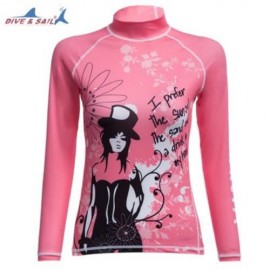DIVE - SAIL LS - 641 SUN PROTECTION SHIRT RASHGUARD SWIM CLOTH WITH LONG SLEEVES (PINK)