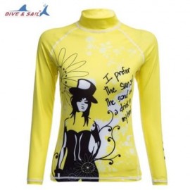 DIVE - SAIL LS - 641 SUN PROTECTION SHIRT RASHGUARD SWIM CLOTH WITH LONG SLEEVES (YELLOW)